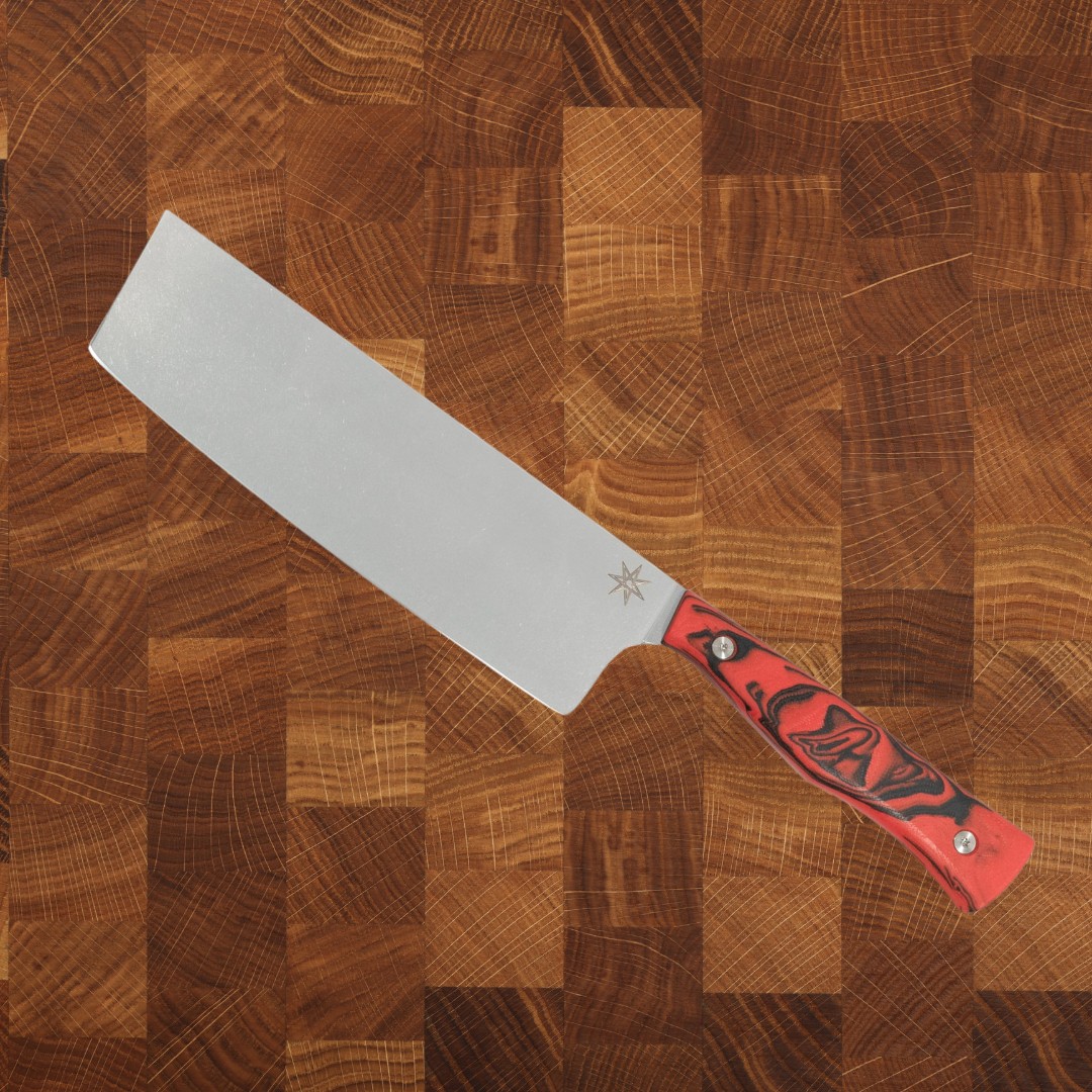 7" Nakiri - Culinary 2.0 Red and Black Burl G-10