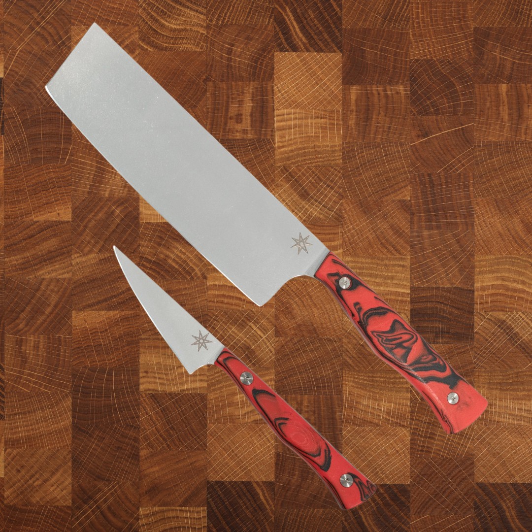 Entremet Knife Set - Culinary 2.0 Red and Black Burl G-10