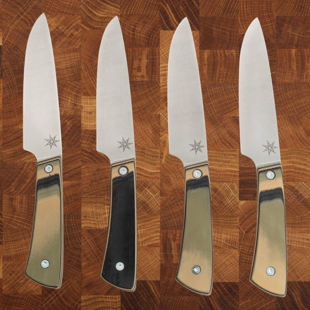 Steak Knives - Culinary 2.0 Black, Green, and Tan Layered G-10